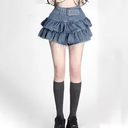 Abiti Kawaii Mini gonna di jeans Donna Carino Punk Haruku Emo Tutu Jeans Gonne Indie Estetica Moda coreana Casual Y2k Vestiti Estate