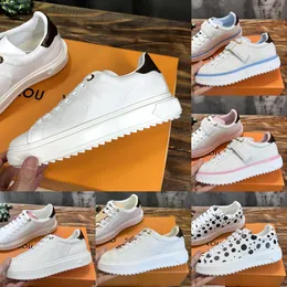 2023 Casual Shoes Women Travel Leather Lace-Up Sneaker 100% Cowhide Fashion Lady Flat Designer Running Trainers Letters Woman Shoe Platform Men Gym Sneakers Storlek 35-45