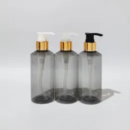 Storage Bottles 200ml Empty High Quality Gold Lotion Pump Gray Cosmetic Container Liquid Soap Dispenser Refillable Shampoo Shower Gel