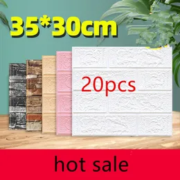 Adesivos de parede tridimensionais 3D 35 * 30 cm papel de parede autoadesivo pacote macio adesivos de parede à prova d'água papel de parede