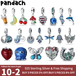 925 Silber für Pandora Charms Schmuck Perlen Perle Neuer Zirkon Meerestiere Essen Obst Charm