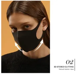 Máscara facial respirável preta de luxo personalizada para inverno com estampa de moda em tecido de neoprene reutilizável, lavável e durável Máscara facial2567069