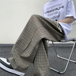 Pantaloni da uomo Japenese Y2k Gamba Larga Scozzese Uomo Vintage Streetwear Pantaloni Sportivi Oversize Sottili Larghi di Estate Maschile Pantaloni Lunghi Dritti