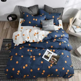 Sängkläder uppsättningar 56 34st 5Size Home Fashion Bedding Set Persimmon Fruit Plaid lämnar lakan täcke täcke täcken mjuk bekväm Z0612