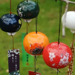 Garden Decorations Ceramic Wind Chimes Lucky Bells Hanging Decorations Birthday Presents Wind Bells R230613