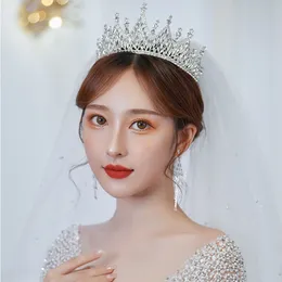 New Super Immortal Headwear Alloy Zircon Hair Band Water Diamond Pearl Round Crown Leaf Gold Crystal Banquete Party Dress Accessories
