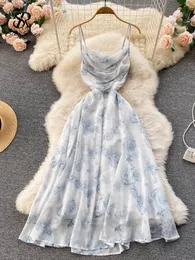 Temel Sıradan Elbiseler Tekeron Kadınlar Çiçek Spagetti Strap Elbisesi Elastik Düzenli Seksi İçi Backless Parti Yaz Boho Tatil Plaj Sundress 230613