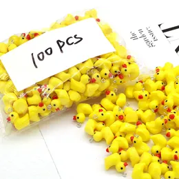 Lockets 100pcspack Wholesale Small Yellow Duck Resin Charms DIY Cute Animal Earring Bracelet Keychain Pendants Jewelry Making Accessory 230612