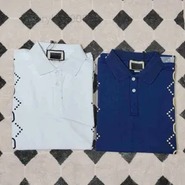 Męski projektant Polos New Lingge Double GG Printed Polo Hafdery i damska para krótkiego rękawu OS 5J4Y