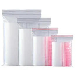 100pcs/pack Resealable Clear Packaging Bags 비닐 봉지 사탕 견과 전자 제품 주최자 가방 20 크기 FWMVX