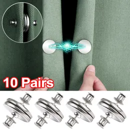 Curtain Poles 10 Par Magnetic Button Clips Löstagbar fönster Skärm Stäng Metallmagnet Buckle Room Lightproof Curtain Stängning Klipp 230613