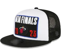 Miamis Heat 22-23 2022-2023 Finali Champions Locker Room 9FIFTY Snapback Hat unisex cappello da sole ricamo osso all'ingrosso Casquette Caps a10