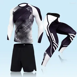 Fatos de treino masculinos Cuecas compridas masculinas Capa de inverno Ginásio Segunda pele Térmica Camisa de compressão inferior Roupa desportiva Rash Guard