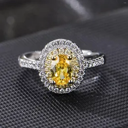 Cluster Rings Online Celebrity Live Froadcast Product Oval Imation Topaz Full Diamond Open Ring Женщина