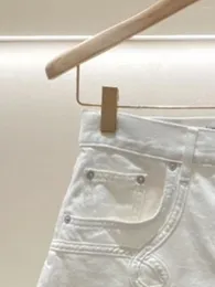 Kvinnors shorts kvinnor vit denim 2023 sommar enkel all-match zipper damer rak hög midja