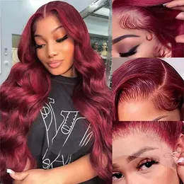 Red Lace Front Human Hair Wig 13x4 Body Wave Lace Front Wig Brazilian HD Transparent Lace Frontal Wig