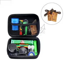 Smoke Kit Premium Tobacco Bag Set Plastic Smoking Herb Grinder Storage Jar Metal Tin Silicone Smoking Pipe One Hitter Dugout Rolling Machine Dab Rig