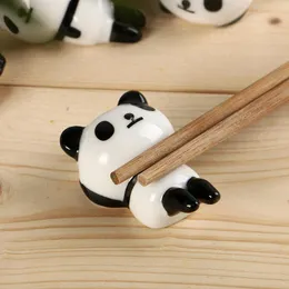 Bacchette 5 pezzi stile giapponese simpatico cartone animato panda bacchette cremagliera ornamenti artigianali in ceramica moda domestica stoviglie da cucina