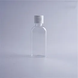 60 ml Hand Sanitizer Pet Plastic Bottle With Flip Top Cap Flat Shape Bottle For Cosmetics Fluid Desinfectant Liquid Pvapj