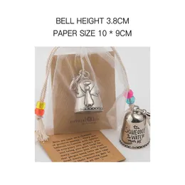 Garden Decorations Blessing Bell Friends Are Angels Ornament Angels By Your Side Tiny Silver Bell for Friend or Loved Hanging Decorations