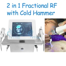 2 em 1 Microneedle RF Machine Cold Hammer Microneedling Face Lifting Anti-rugas Remoção de cicatrizes de acne