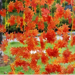 Садовые украшения отличный искусственный осенний кленовый лист листья гриленда Vine Wedding Garden Decor R230613