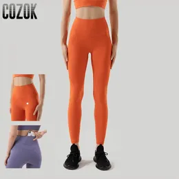 Yoga Outfit 2023 35 colori Naked Feeling Pantaloni Vita alta Leggings senza cuciture Sport Donna Palestra Fitness con tasca 230612