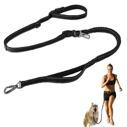 Leashes Hands Free Dog Leash 6 in 1 Waist Dog Lead Adjustable 8Ft Bungee Dog Leash with Nylon Double Handle for Walking/Running/Training
