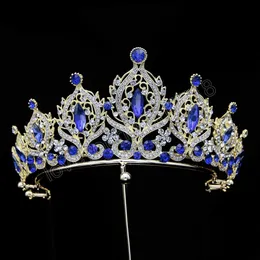 7 färger Elegant AB Crystal Crown Women Girls Wedding Luxury Brud Tiaras Diaadem Hair Dress Accessories Smycken