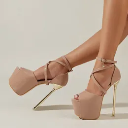 Liyke Sexy Peep Toe 17 CENTIMETRI Super Tacchi Alti Sandali Delle Donne Del Partito Banchetto di Nozze Scarpe A Spillo Moda Fibbia Della Piattaforma Della Cinghia pompe