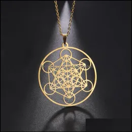 Other Fashion Aessories Stainls Necklace Male Female Geometric Dign Steel Jewelry Archangel Dign And Metatron Seal Digned By T318i