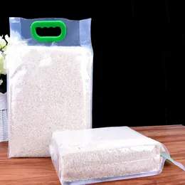 2.5kg 5kg 5kg Şeffaf Plastik Pirinç Tahıl Poşetleri Gıda Sınıfı Vakum Çanta Büyük Torama Mutfak Depolama Cep Organizier