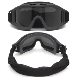 Taktische Schutzbrillen Schießen Sonnenbrille 3 Objektiv Taktisches Zubehör Airsoft Paintball Motorrad Winddichte Wargame-Brille5022531270c