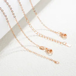 Genuine 925 Sterling Silver Jewelry Chains Necklace Rose Gold Link Chain Necklace Clasps Tag Snake Cross Box Choker Chain 45cm