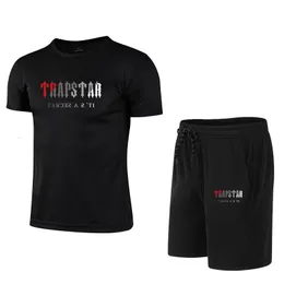 Chándales de los hombres Verano TRAPSTAR Ropa deportiva Marca Trajes de fitness Traje de correr Traje casual Camiseta Pantalones cortos Ropa deportiva transpirable de dos piezas 230613