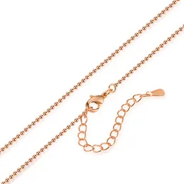 Äkta 925 Sterling Silver Jewelry Chains Halsband Rose Gold Link Chain Halsband Clasps Tag Snake Cross Box Beads Choker Chain 45cm