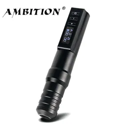 Machine Machine Ambition Professional Wireless Tattoo Machine Rotary Rotary Pertable Pen Power Motor Discloy Discord Discloy for Artist Body Makeup 230612