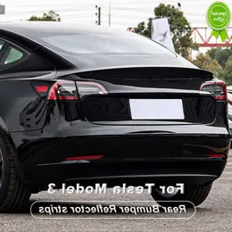 New Rear Bumper Reflector Light Decorative Strips For Tesla Model 3 2017 - 2020 2021 2022 Brake Stop Tail Safety Warning Lamp