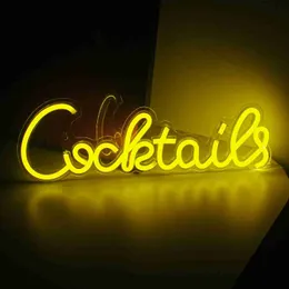 LED Neon Sign LED Neon Sign Light Cocktail Neon Bar Night Light Bar Shop Pub Club Nightclub Neon Light Board USB R230613