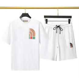Summer Mass Men and Womens Shorts Sets Tracksuit krótkie rękawa 100% bawełniane szarą koszulkę szorty drukuj męski zestaw marki męskiej odzieży r6