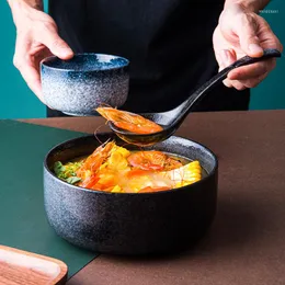 Schüsseln LingAo Schüssel im japanischen Stil, Haushaltskeramikgeschirr, kreative Suppe, große Instant-Nudeln, Frühstück