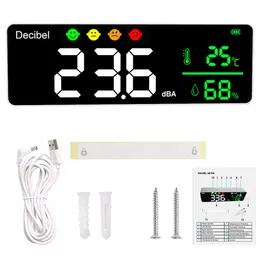 Misuratori di rumore Misuratore di livello sonoro digitale in decibel Rilevatore di rumore dei vicini montato a parete intelligente 30-130 dB Monitor di temperatura e umidità 230612