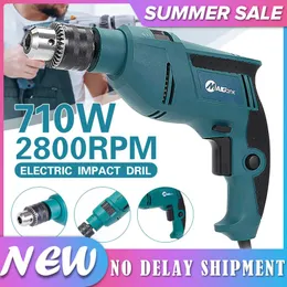 Boormachine Multifunction Electric Hammers 2800rpm Electric Impact Drill Handheld Flat Drill Rotary Hammer Multifunction + Wrench Handle Bar