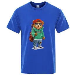 Ralph Polo Camisa Cavalheiro Teddy Bear Cantor Homens Camisetas Imprimir Verão Algodão Ralphs Laurence Homem Roupas Hip Hop Street Manga Curta Ralphs Laurence Polo 1134