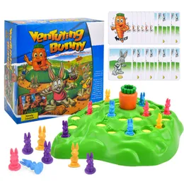 Zagraj w Mats Rabbit Trap Game Toy Cross Country Race Spinning rzepa Drop Board Early Education Toys 230613