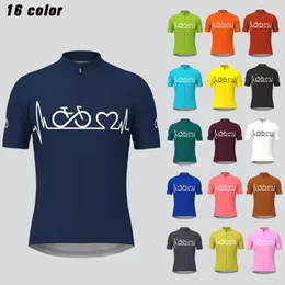 Cycling Shirts Tops Bike Heartbeat Mens Jersey Summer Short Sleeve Shirt Mountain Road QuickDry 230612