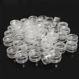 Storage Boxes Bins 50Pcs 25ML Clear Plastic Jewelry Bead Box Small Round Container Jars Make Up Organizer 230613