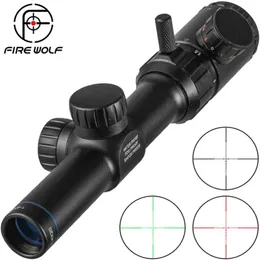 Frie Wolf 1-4x20 Hunting Rifle Scope Green Red Illuminated Riflescope with Range Finder Reticle Caza Rifle Scope