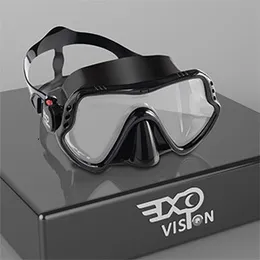 Dykmasker exp Vision Snorkel Diving Mask Professional Snorkling Mask Gear Ultra Clear Lens med bred utsikt härdade glasglasögon 230612