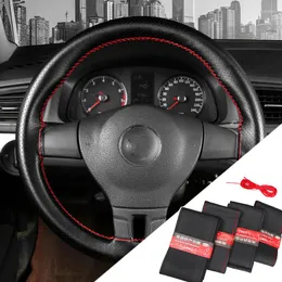 Steering Wheel Covers Auto Stuurwiel Braid Cover Naalden En Discussie Kunstleer Suite 7 Kleur Diy Textuur Zacht Interior Accessoires